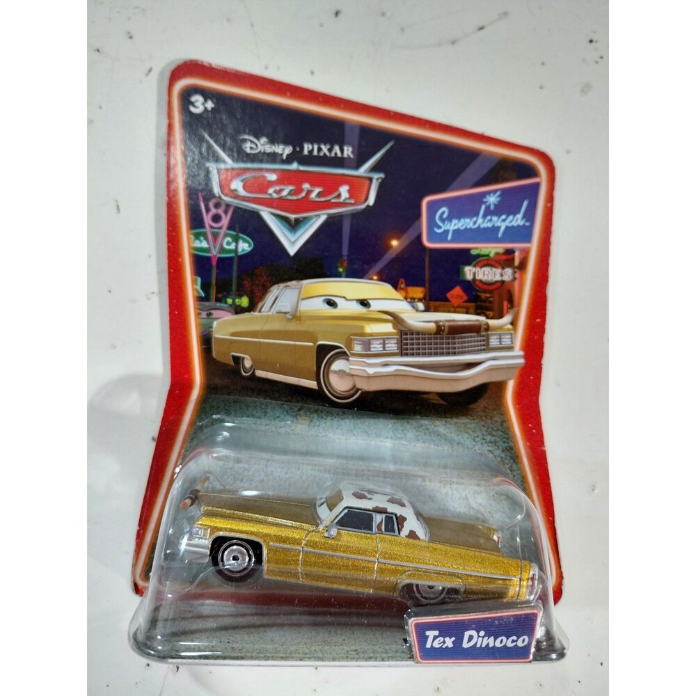 NIP Mattel 1:55 DieCast Disney Pixar Cars Supercharged Tex Dinoco 1975 Cadillac